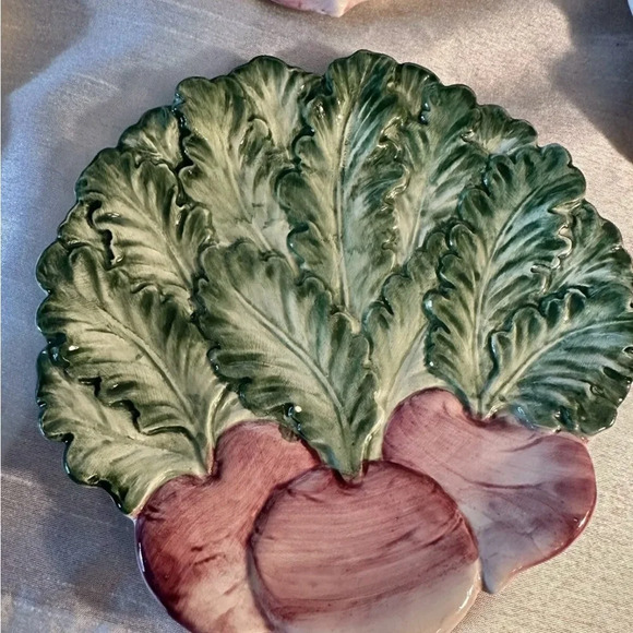 Fits And Floyd Set Of 4 Vintage Radish Salad Plates - Picture 4 of 7